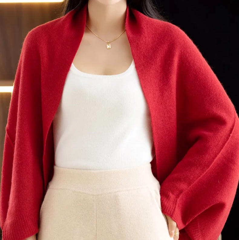 Women's Soft Knit Cardigan with Scarf