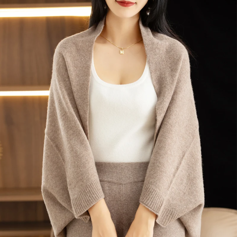 Women's Soft Knit Cardigan with Scarf