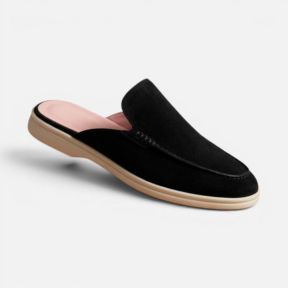 Men's Suede Slip-On Mule Loafers with Cushioned Sole