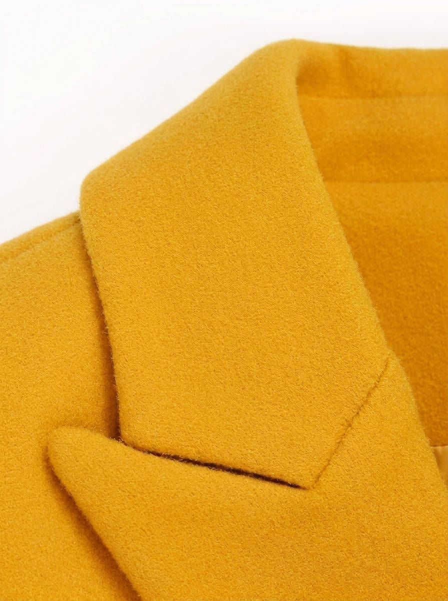 Women's Double Breasted Wool Coat | Midi Length Peacoat