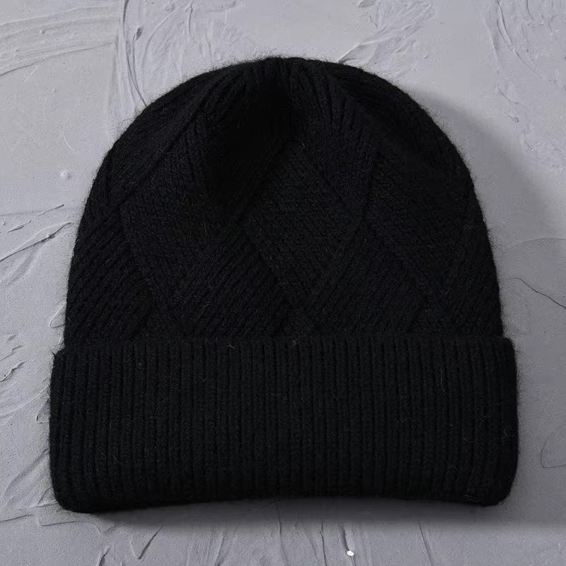 Cashmere Beanie Hat with Faux Fur Pom Pom