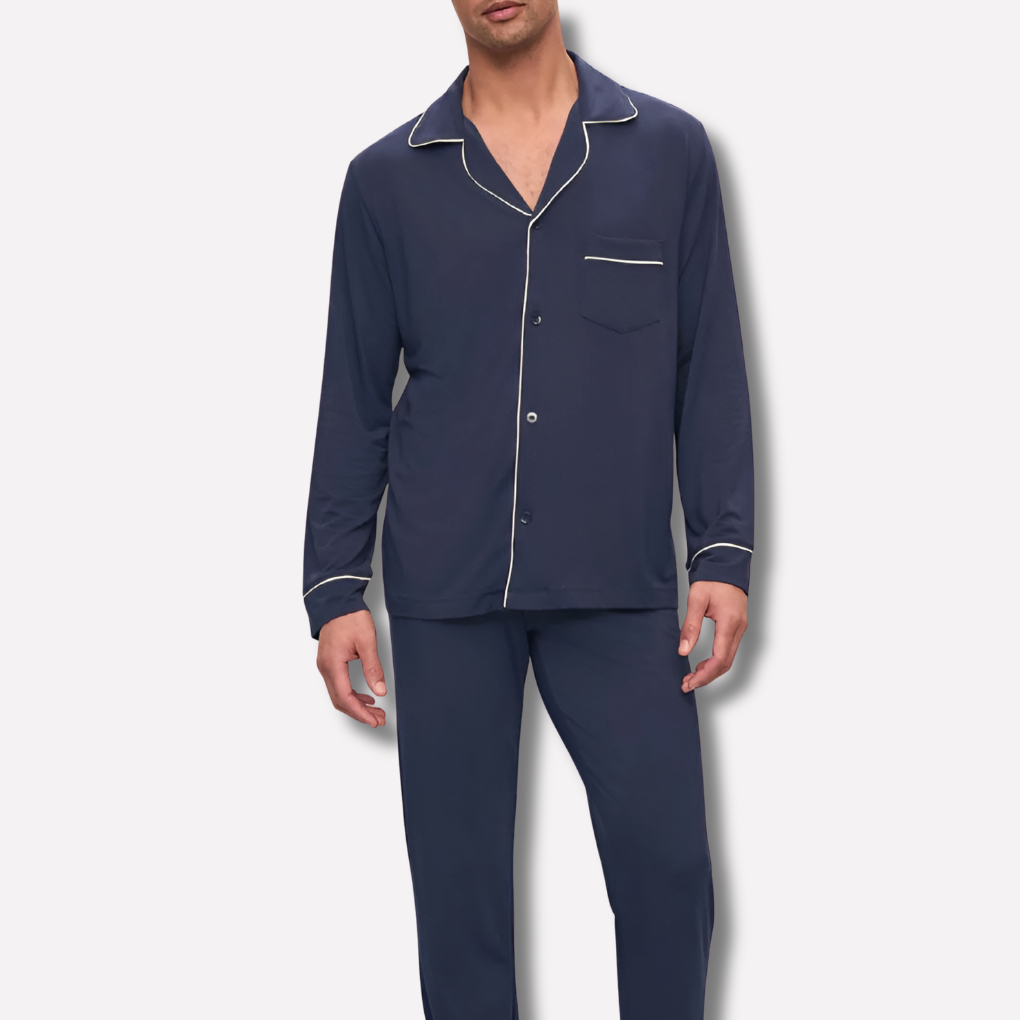 Men’s Long Sleeve Button-Up Pyjama Set