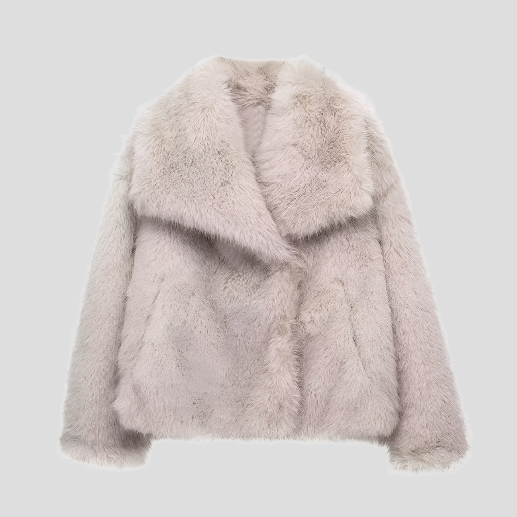 Veste en fausse fourrure pour femme avec col oversize