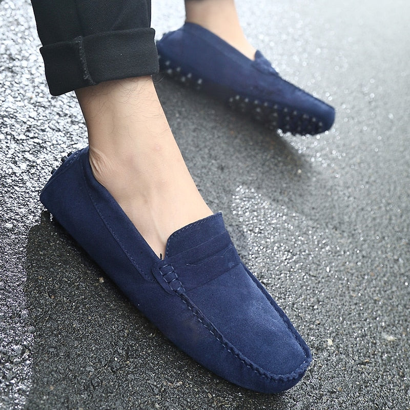 Mocassins homme en daim | chaussures de conduite à enfiler