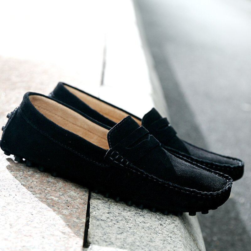 Mocassins homme en daim | chaussures de conduite à enfiler