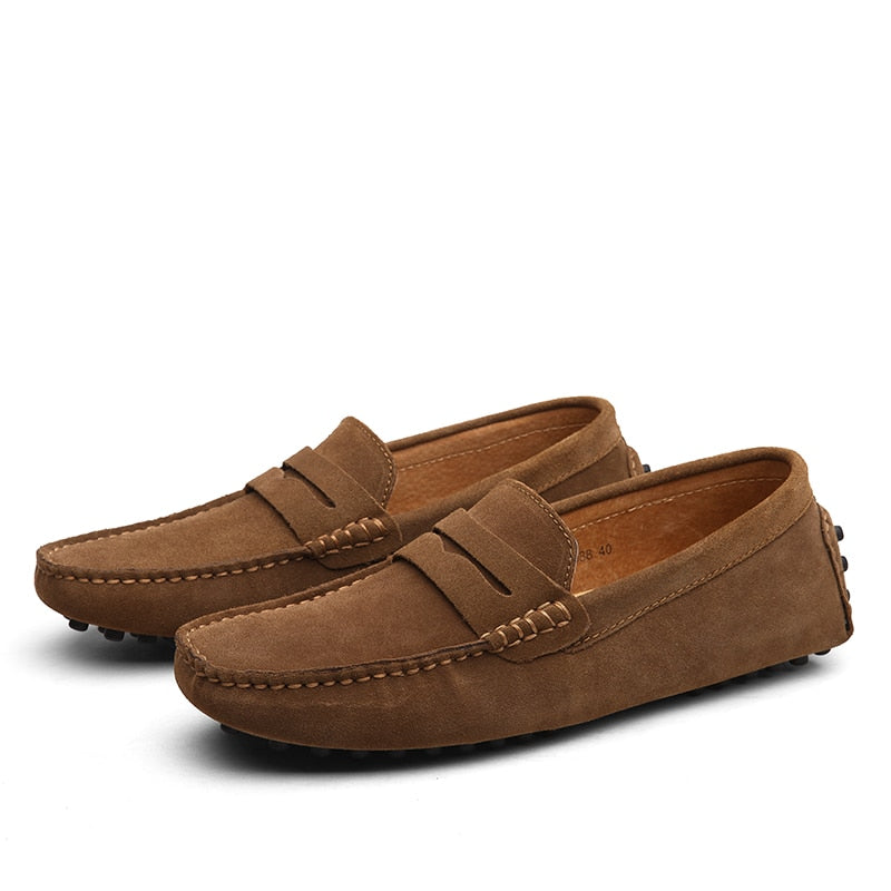 Mocassins homme en daim | chaussures de conduite à enfiler