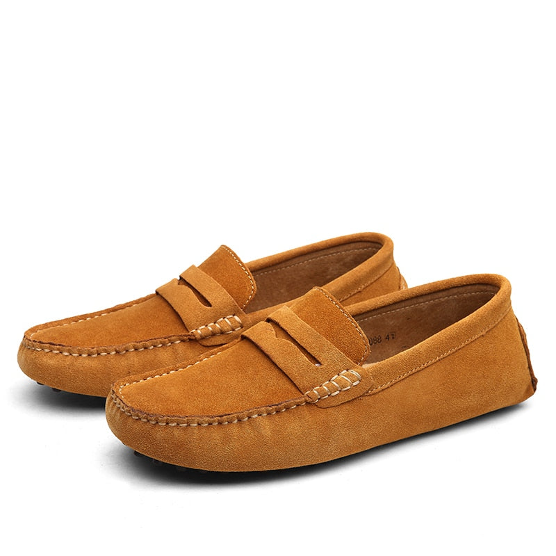 Mocassins homme en daim | chaussures de conduite à enfiler