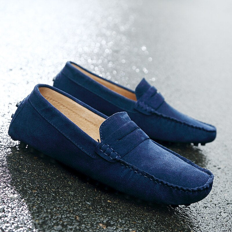 Mocassins homme en daim | chaussures de conduite à enfiler