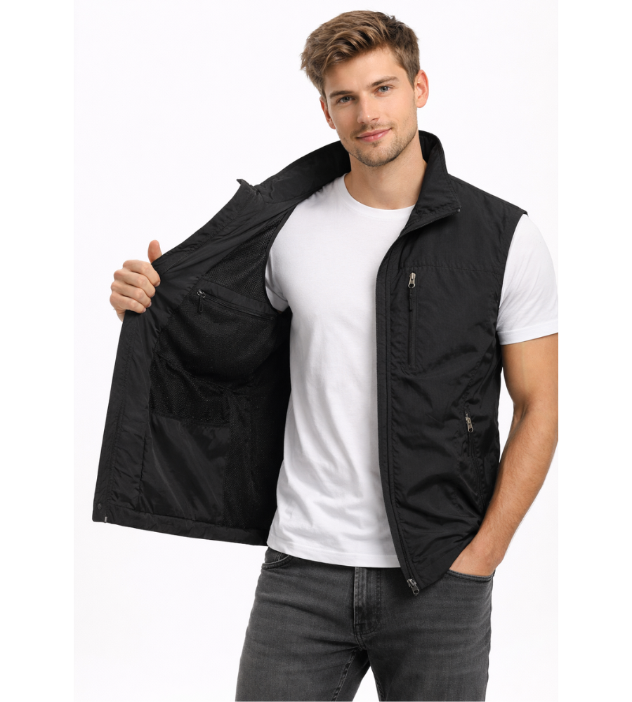 Men's Multi-Pocket Zip-Up Outdoor Utility Vest