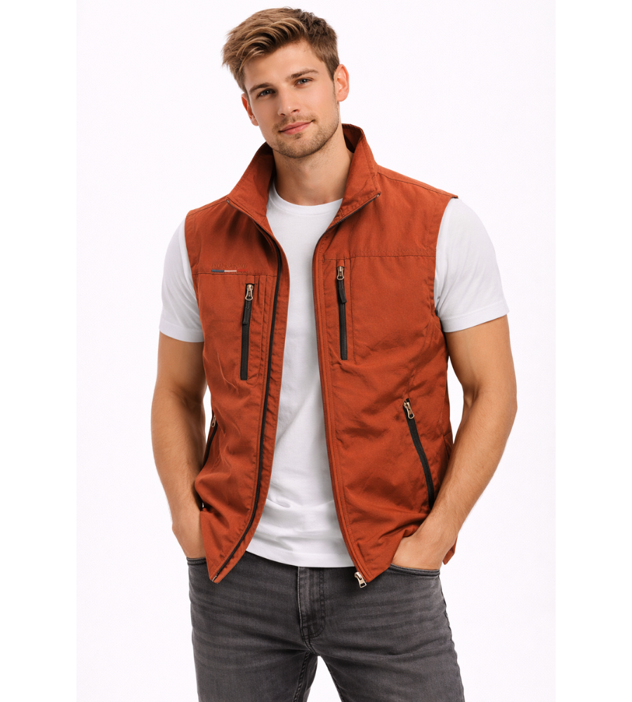 Men's Multi-Pocket Zip-Up Outdoor Utility Vest