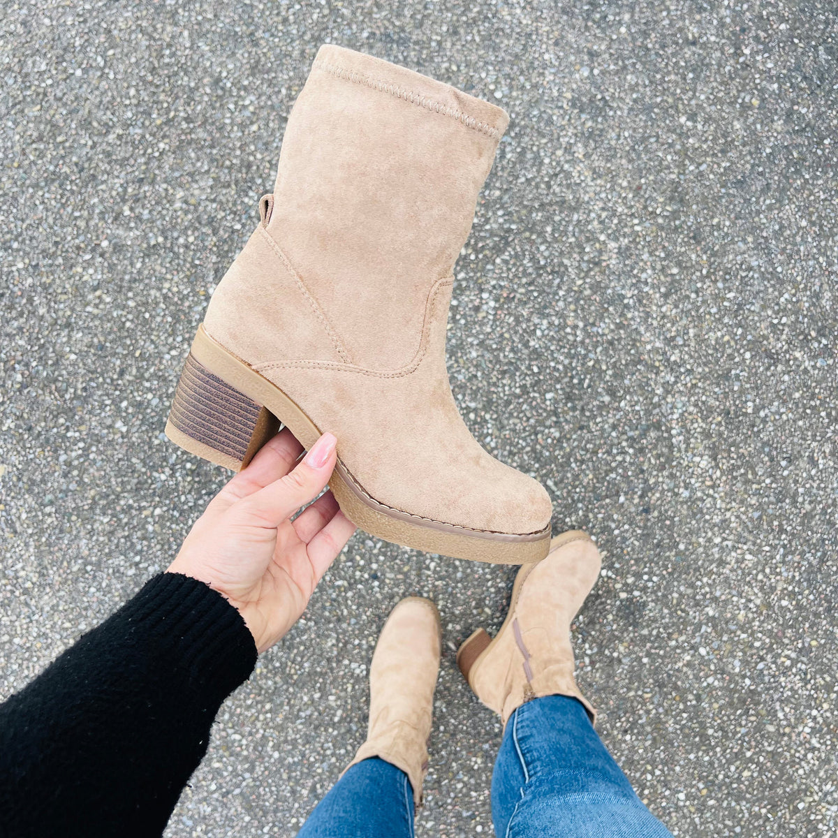 Women's Khaki Western Boots | Mid-Calf Cowboy Style