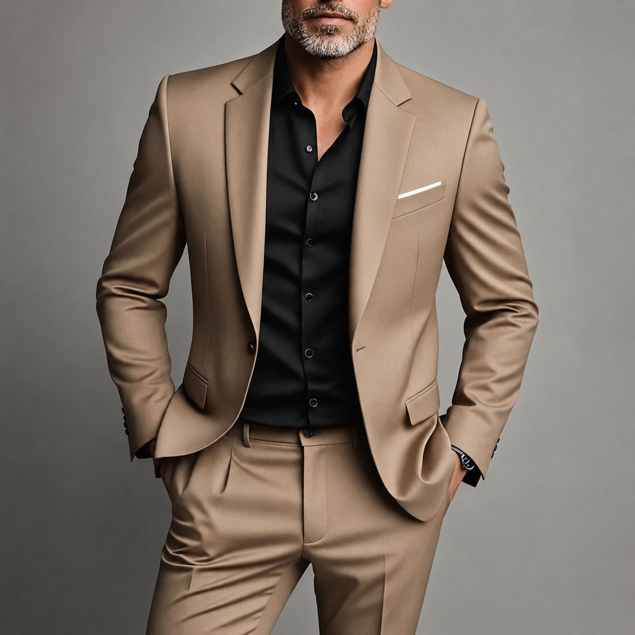 Men’s Slim Fit Two-Piece Suit with Tailored Trousers
