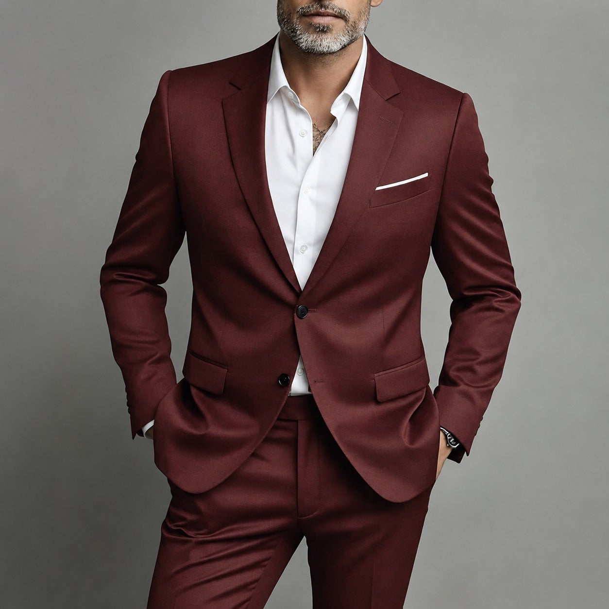 Men’s Slim Fit Two-Piece Suit with Tailored Trousers