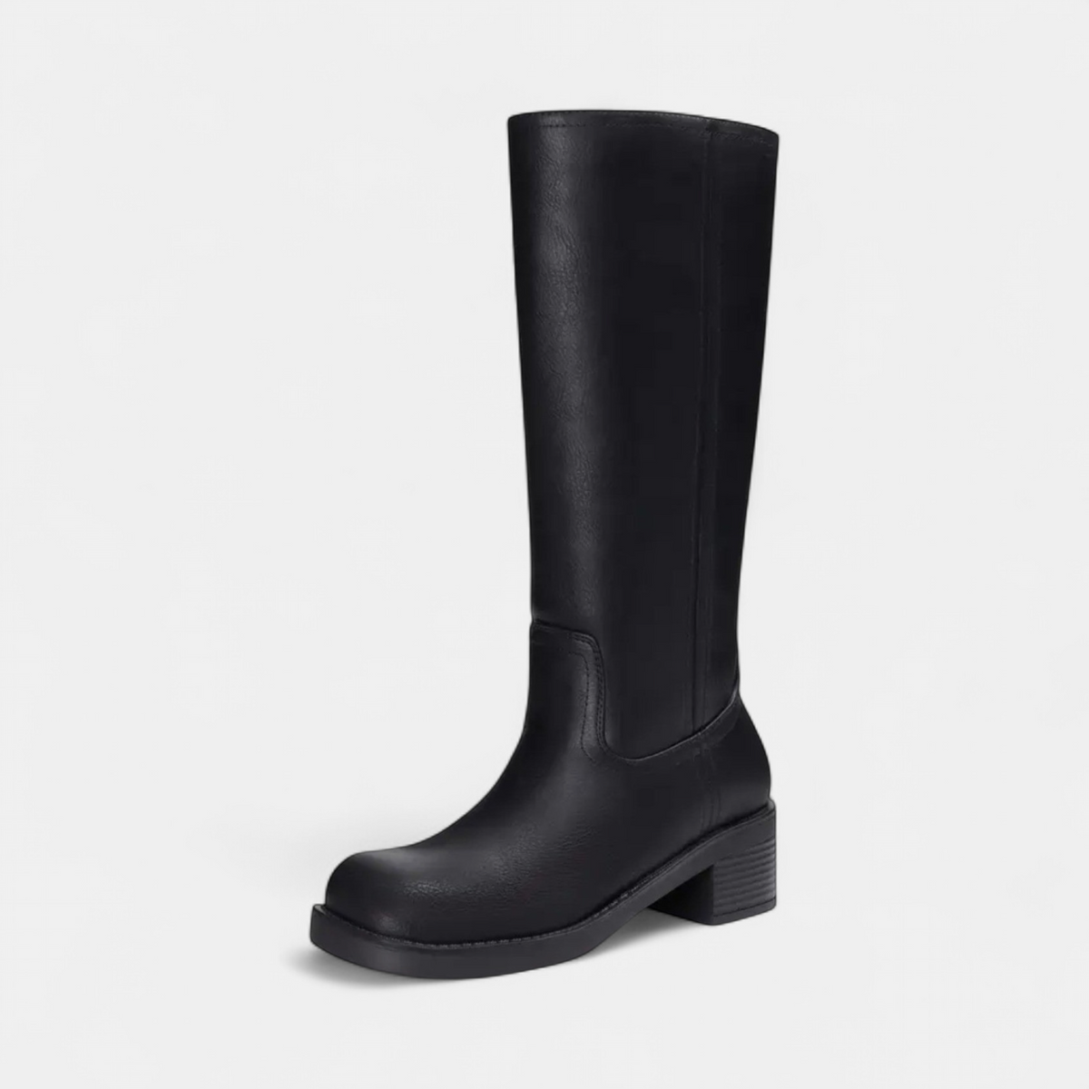 Bottes montantes jusqu’au genou pour femme, mollet large | talon carré bas