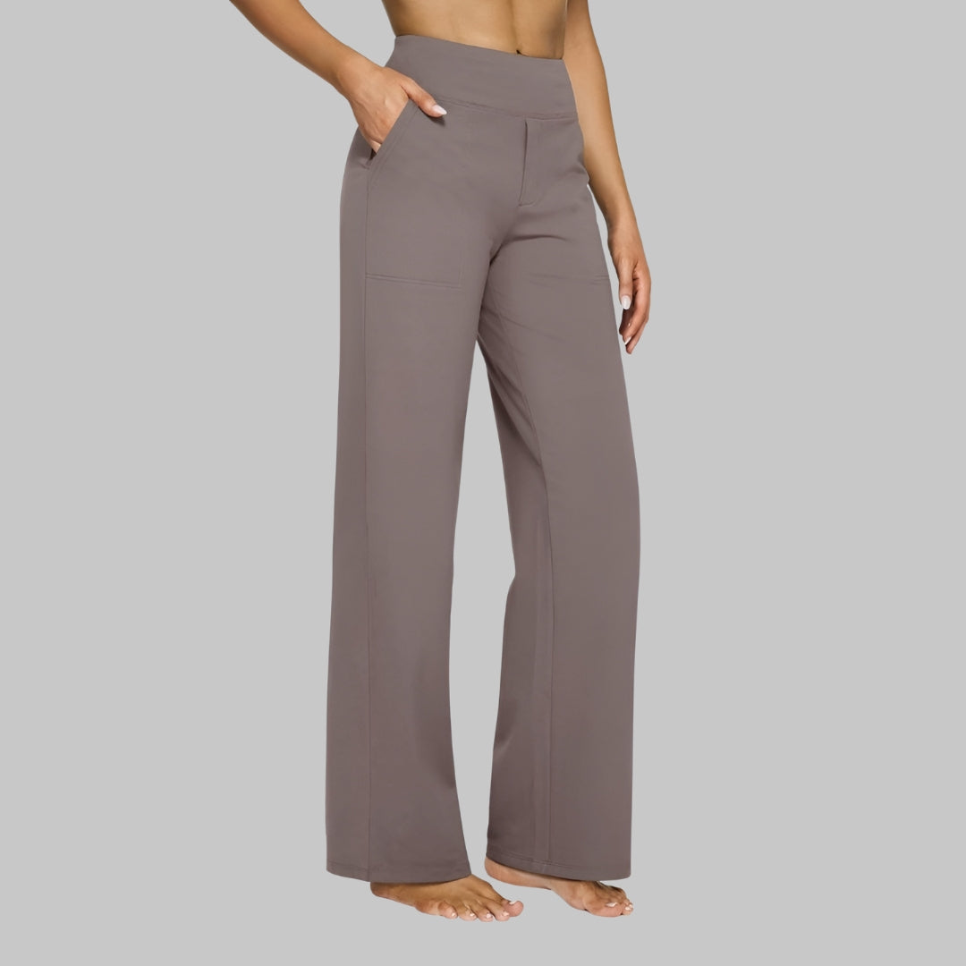 Women’s High Waist Wide Leg Stretch Trousers