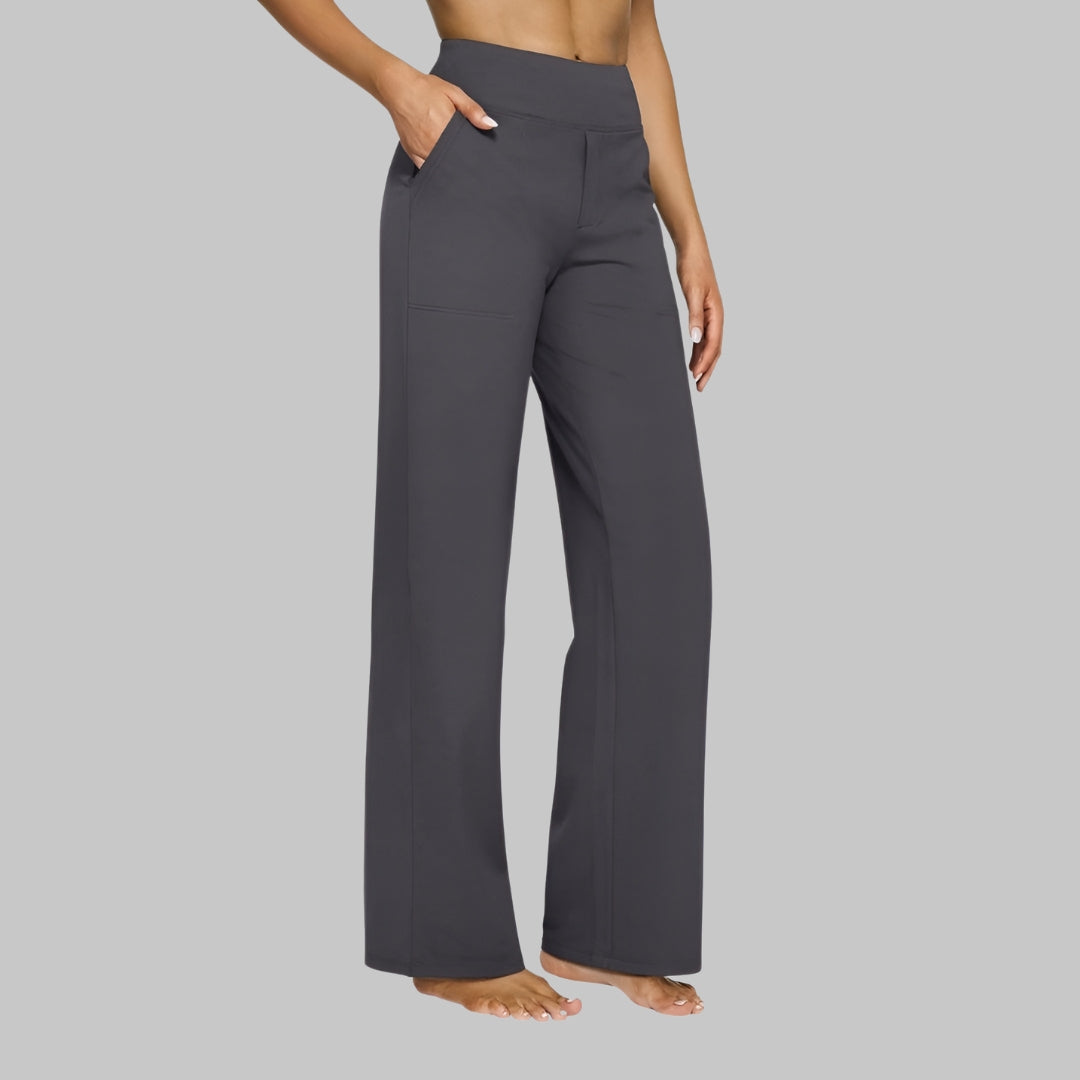 Women’s High Waist Wide Leg Stretch Trousers