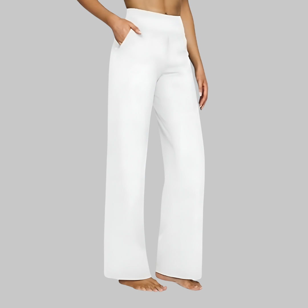 Women’s High Waist Wide Leg Stretch Trousers