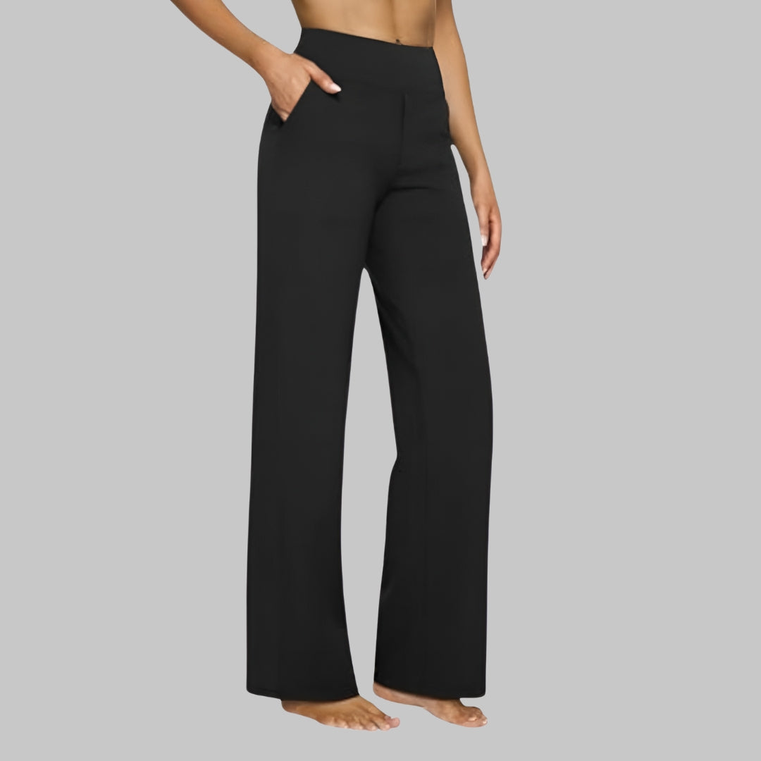 Women’s High Waist Wide Leg Stretch Trousers
