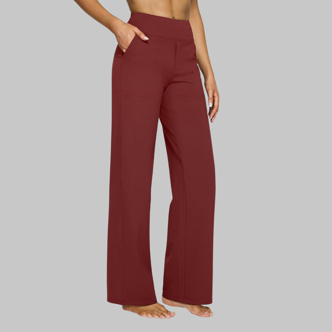 Women’s High Waist Wide Leg Stretch Trousers