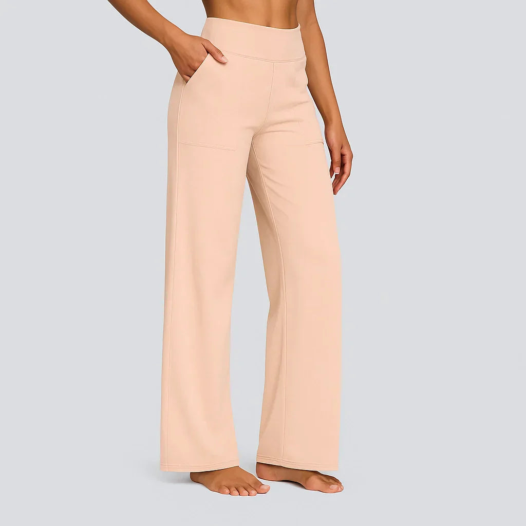 Women’s High Waist Wide Leg Stretch Trousers