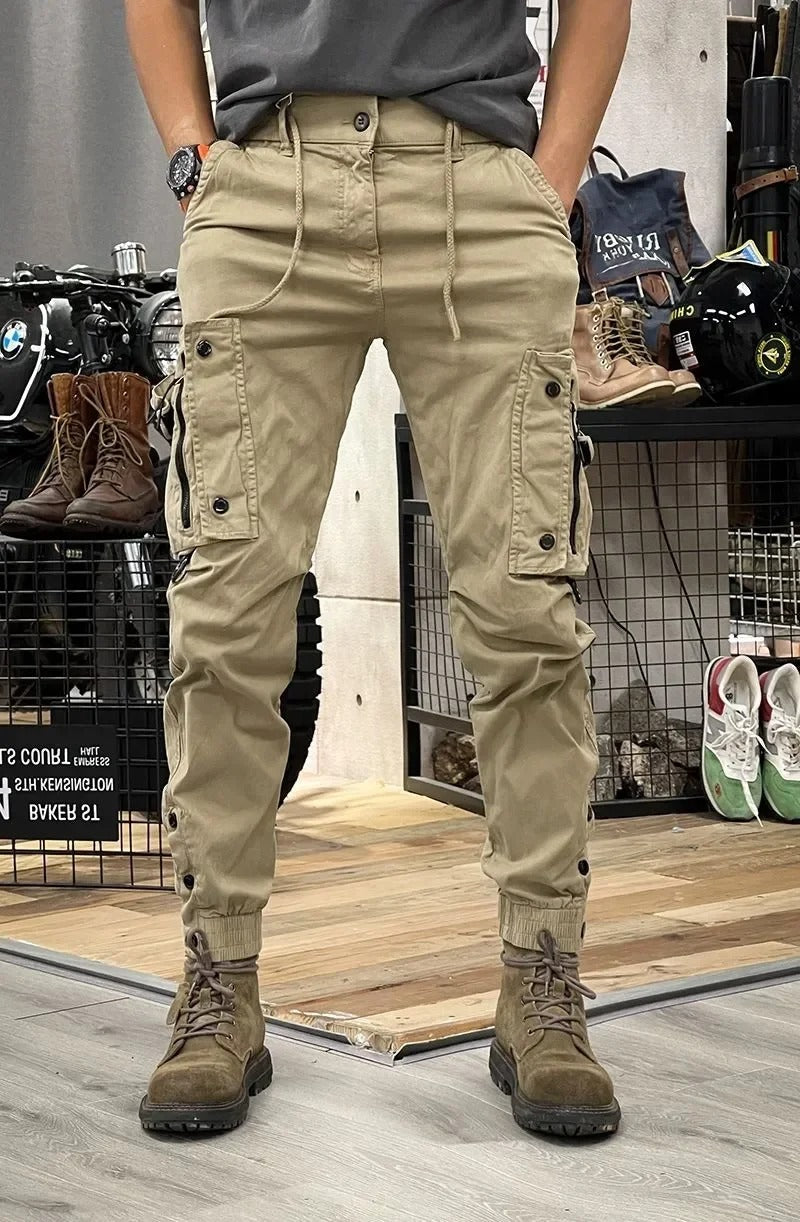Drawstring Cargo Joggers with Utility Pockets