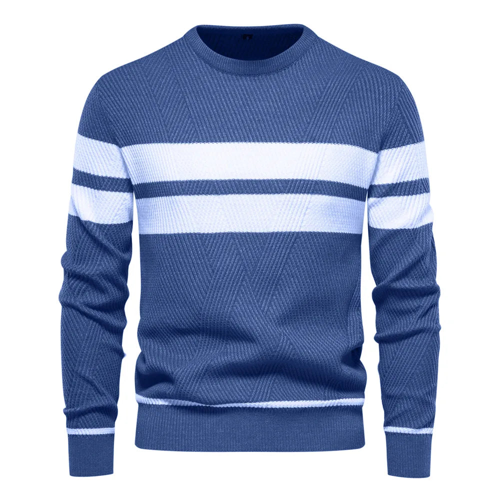 Men's Striped Crew Neck Jumper
