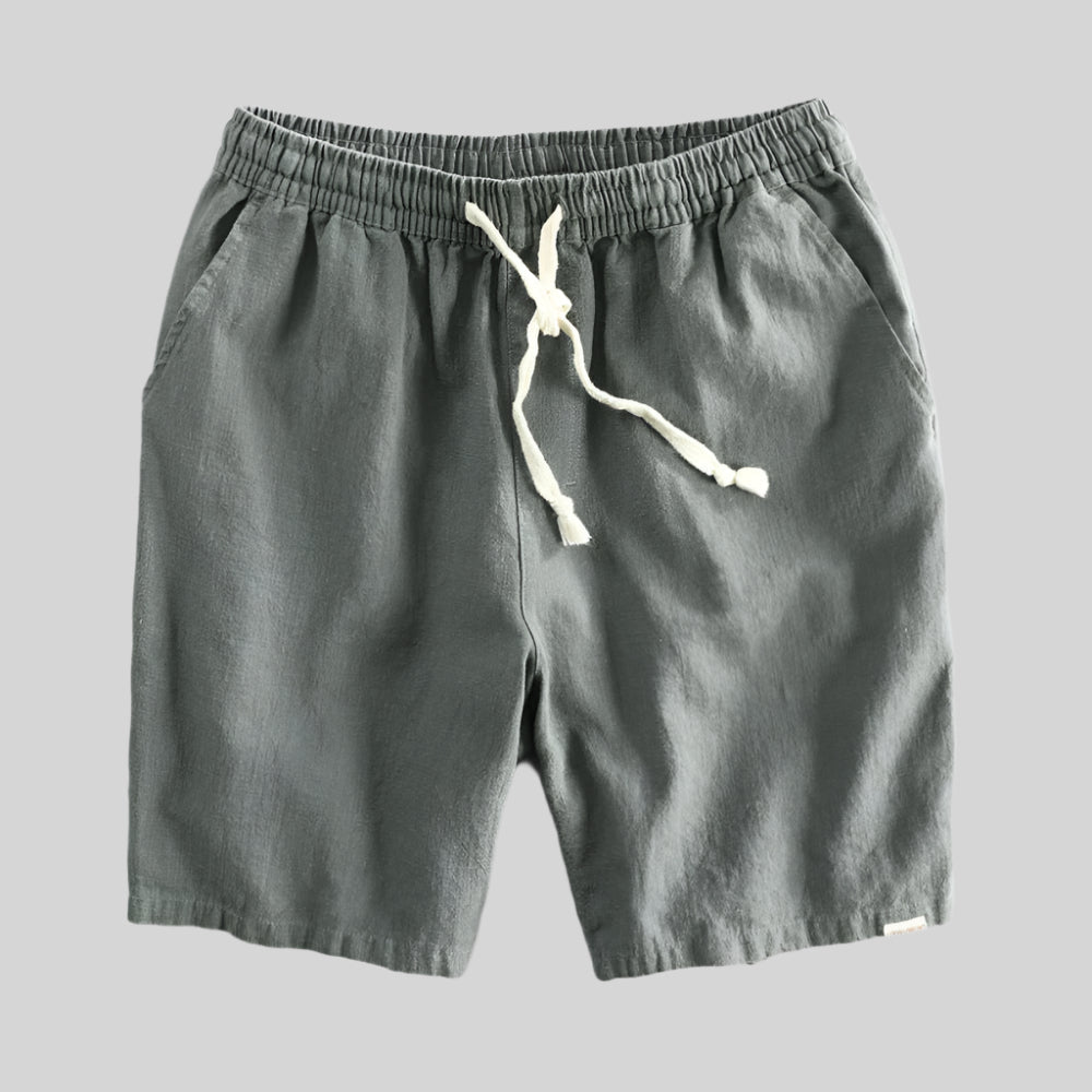 Relaxed Drawstring Shorts in Linen Blend