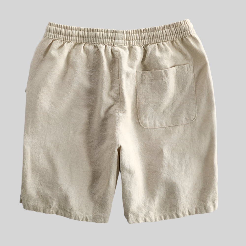 Relaxed Drawstring Shorts in Linen Blend