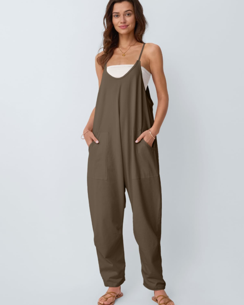 Women's Relaxed Fit Cami Jumpsuit with Pockets