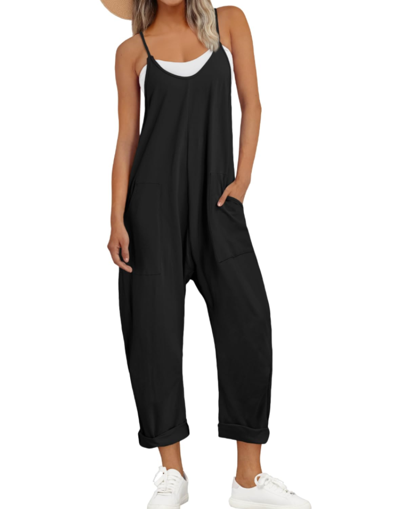 Women's Relaxed Fit Cami Jumpsuit with Pockets