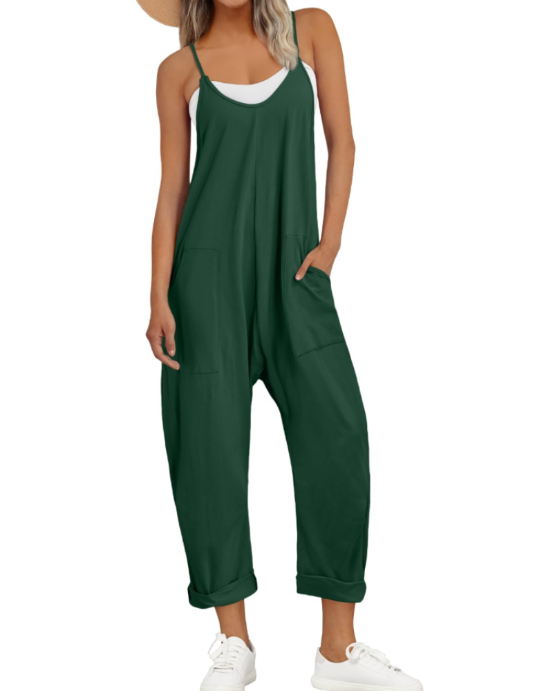 Women's Relaxed Fit Cami Jumpsuit with Pockets