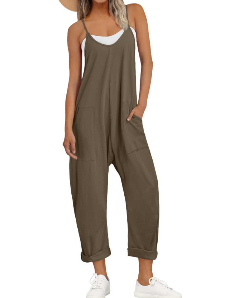 Women's Relaxed Fit Cami Jumpsuit with Pockets