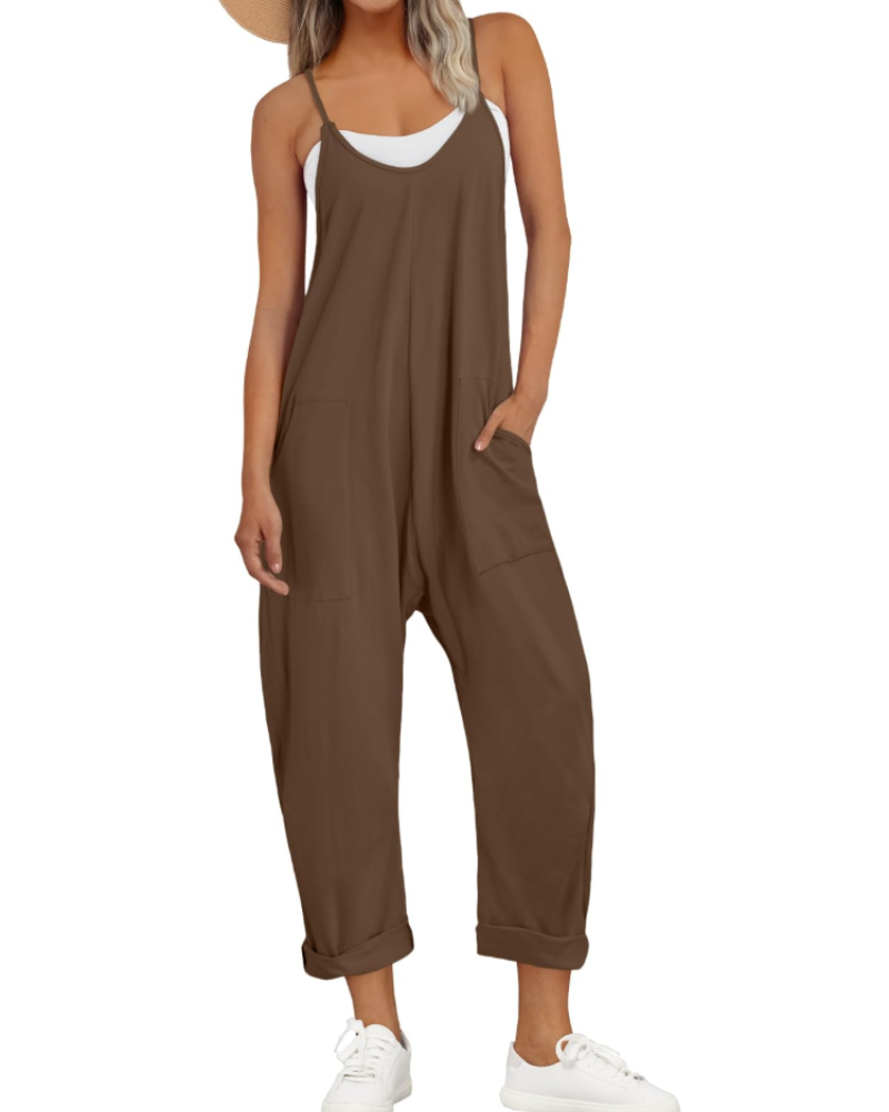 Women's Relaxed Fit Cami Jumpsuit with Pockets