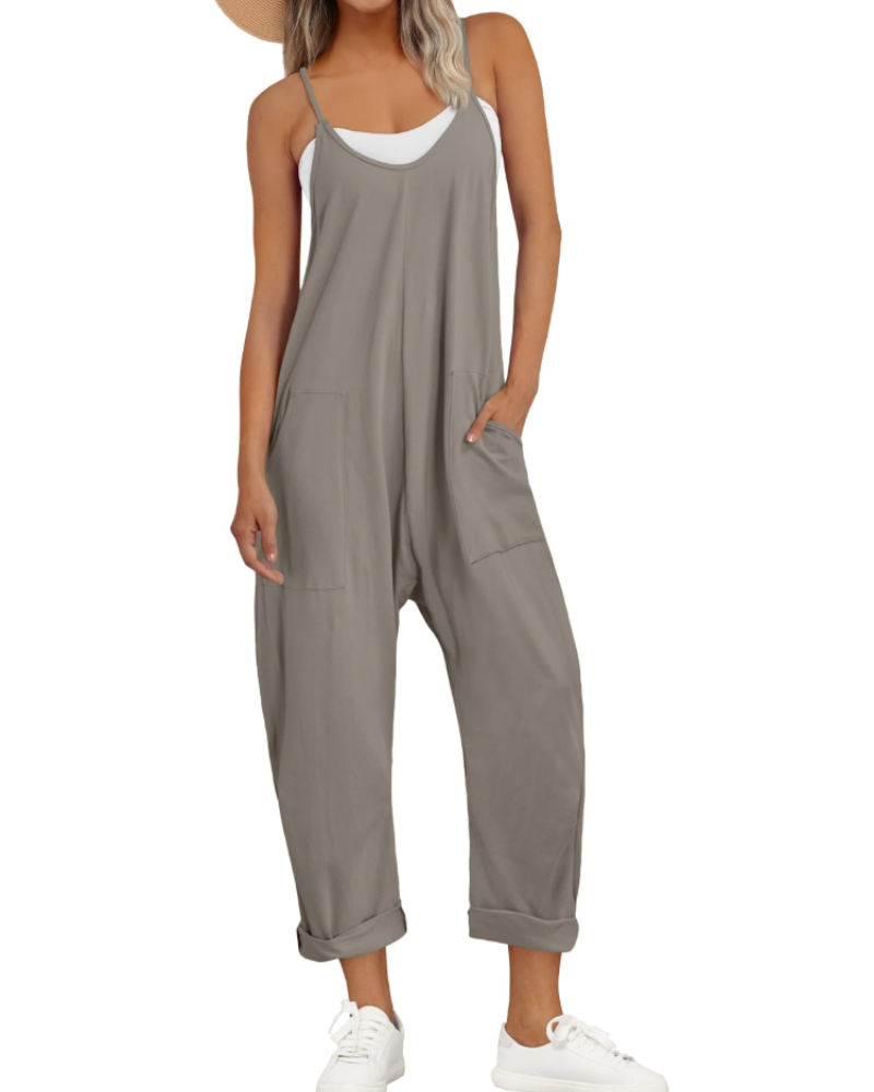 Women's Relaxed Fit Cami Jumpsuit with Pockets