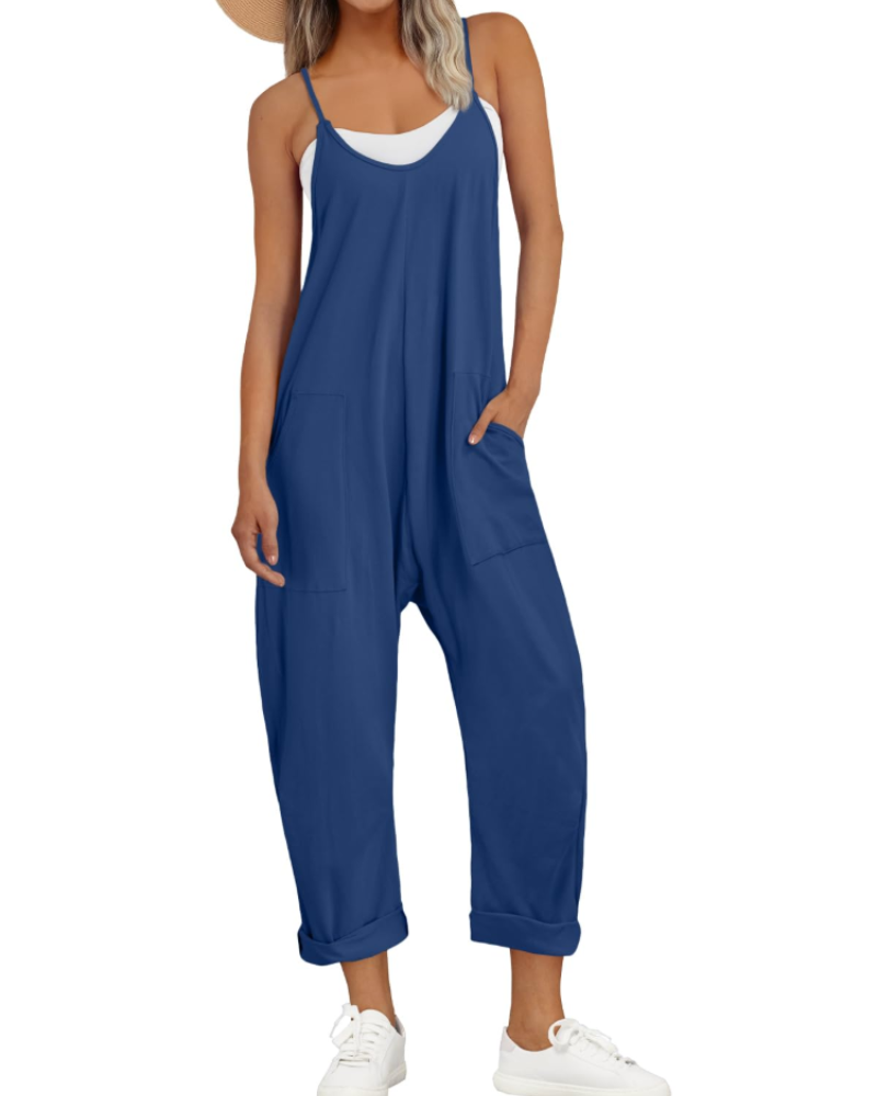 Women's Relaxed Fit Cami Jumpsuit with Pockets