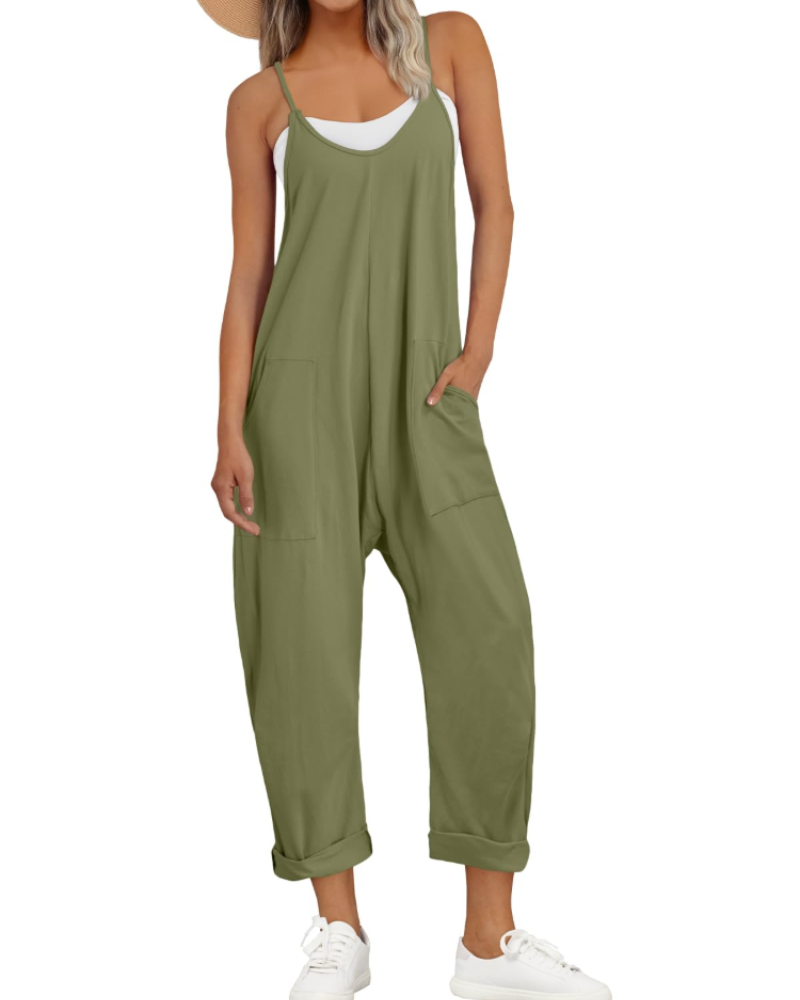 Women's Relaxed Fit Cami Jumpsuit with Pockets