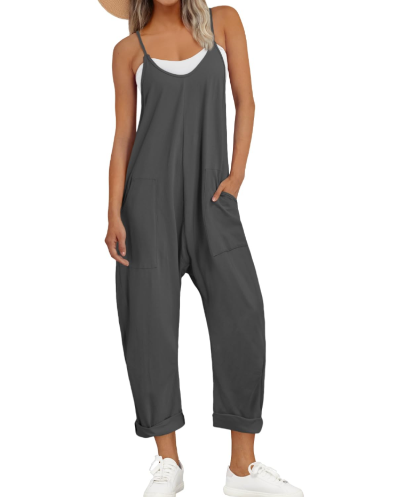 Women's Relaxed Fit Cami Jumpsuit with Pockets