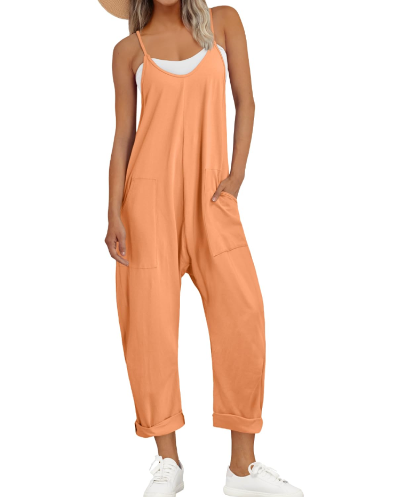 Women's Relaxed Fit Cami Jumpsuit with Pockets