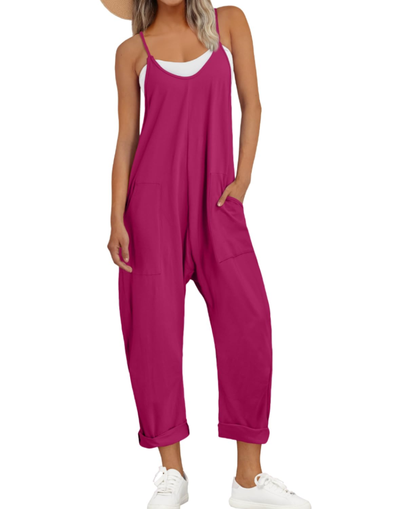 Women's Relaxed Fit Cami Jumpsuit with Pockets