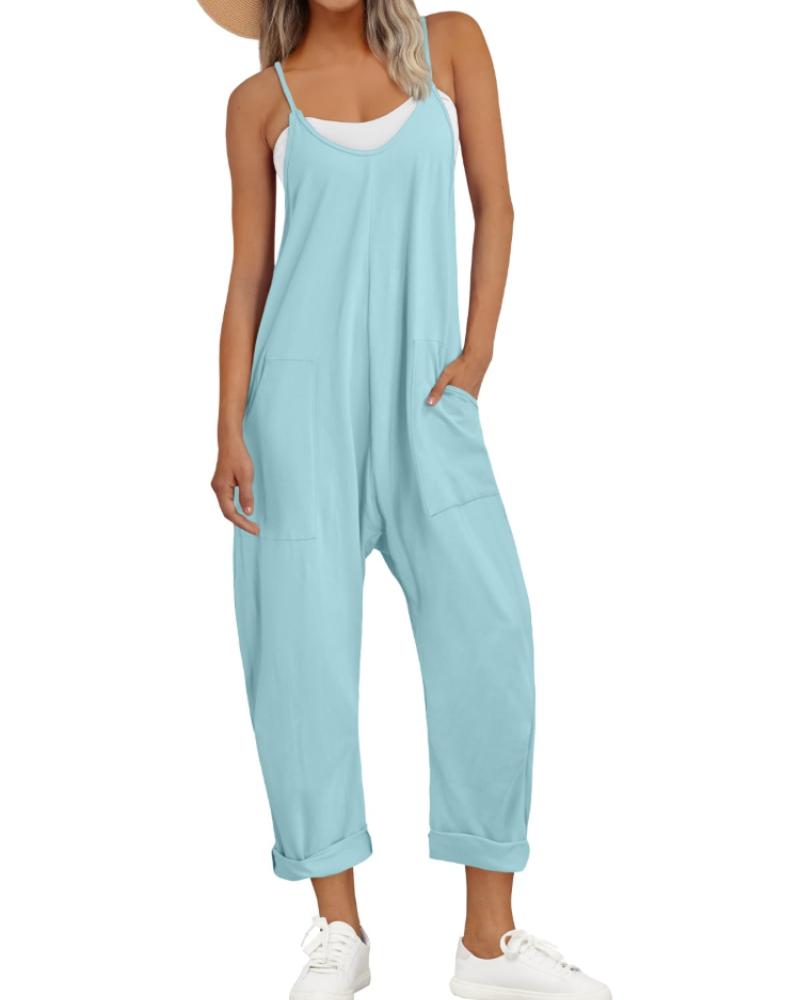 Women's Relaxed Fit Cami Jumpsuit with Pockets