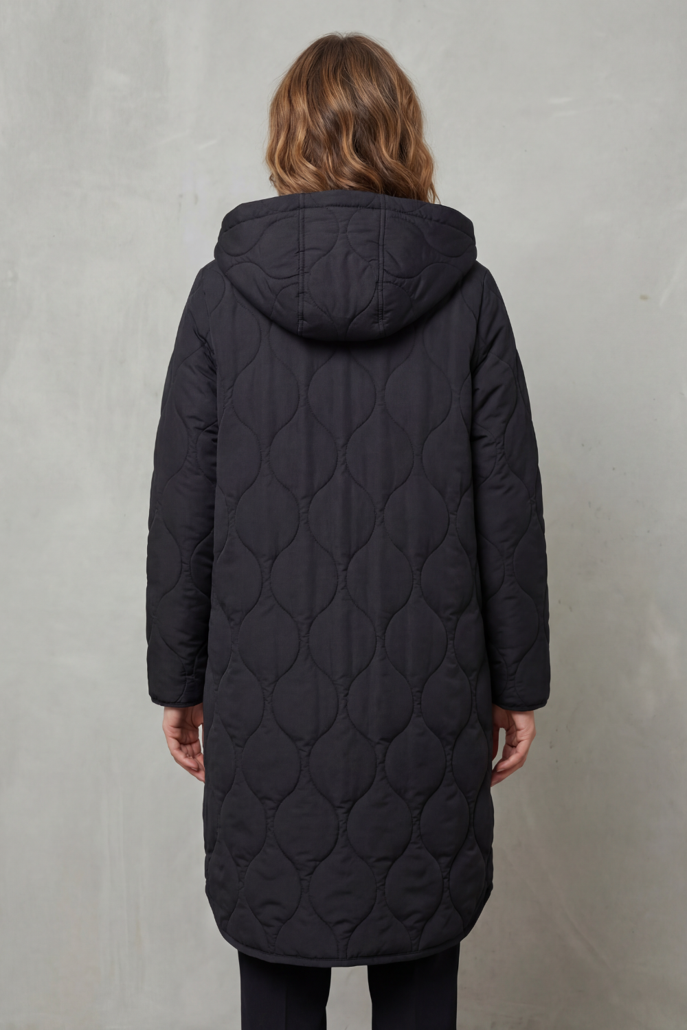 Women’s Longline Quilted Hooded Coat
