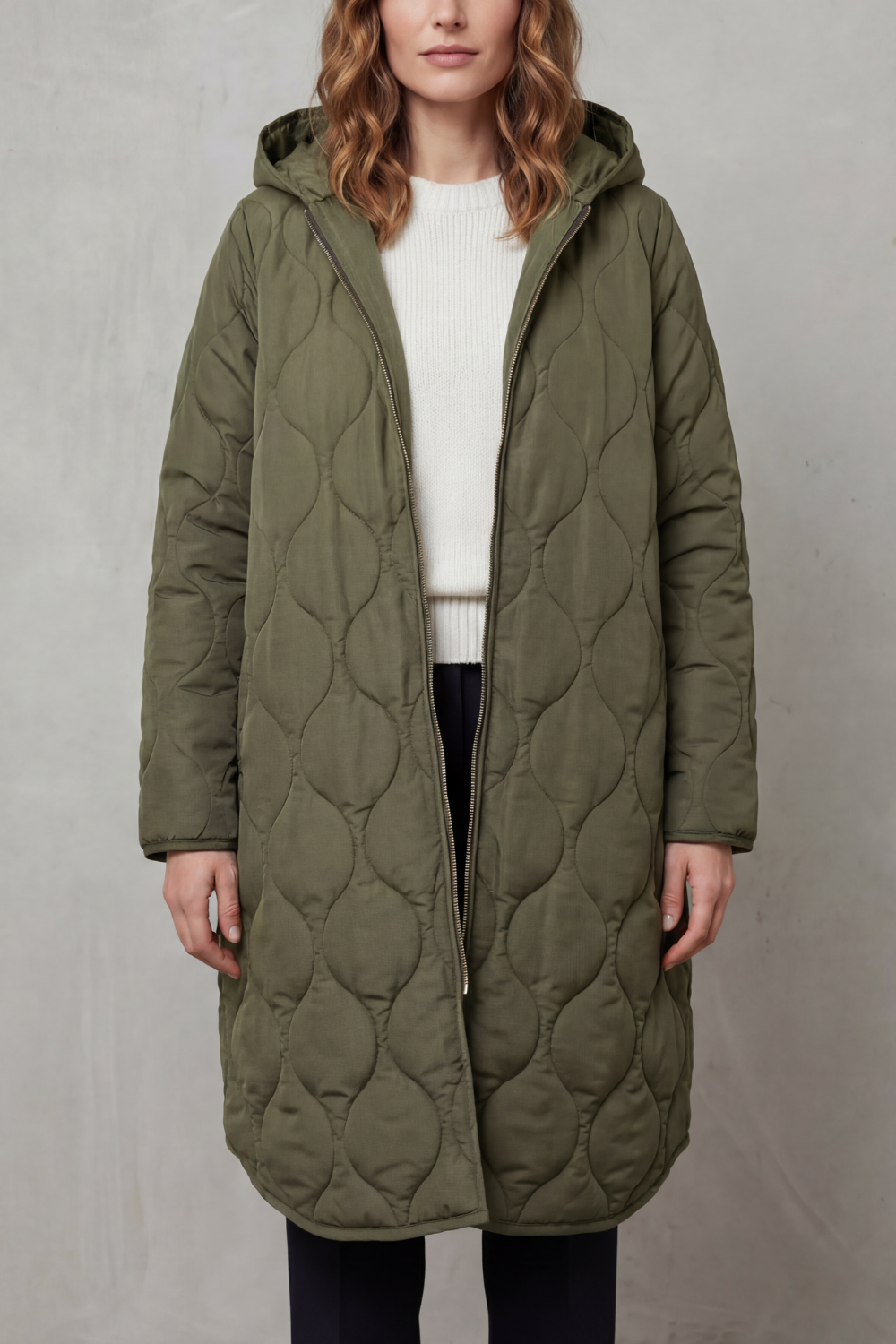 Women’s Longline Quilted Hooded Coat