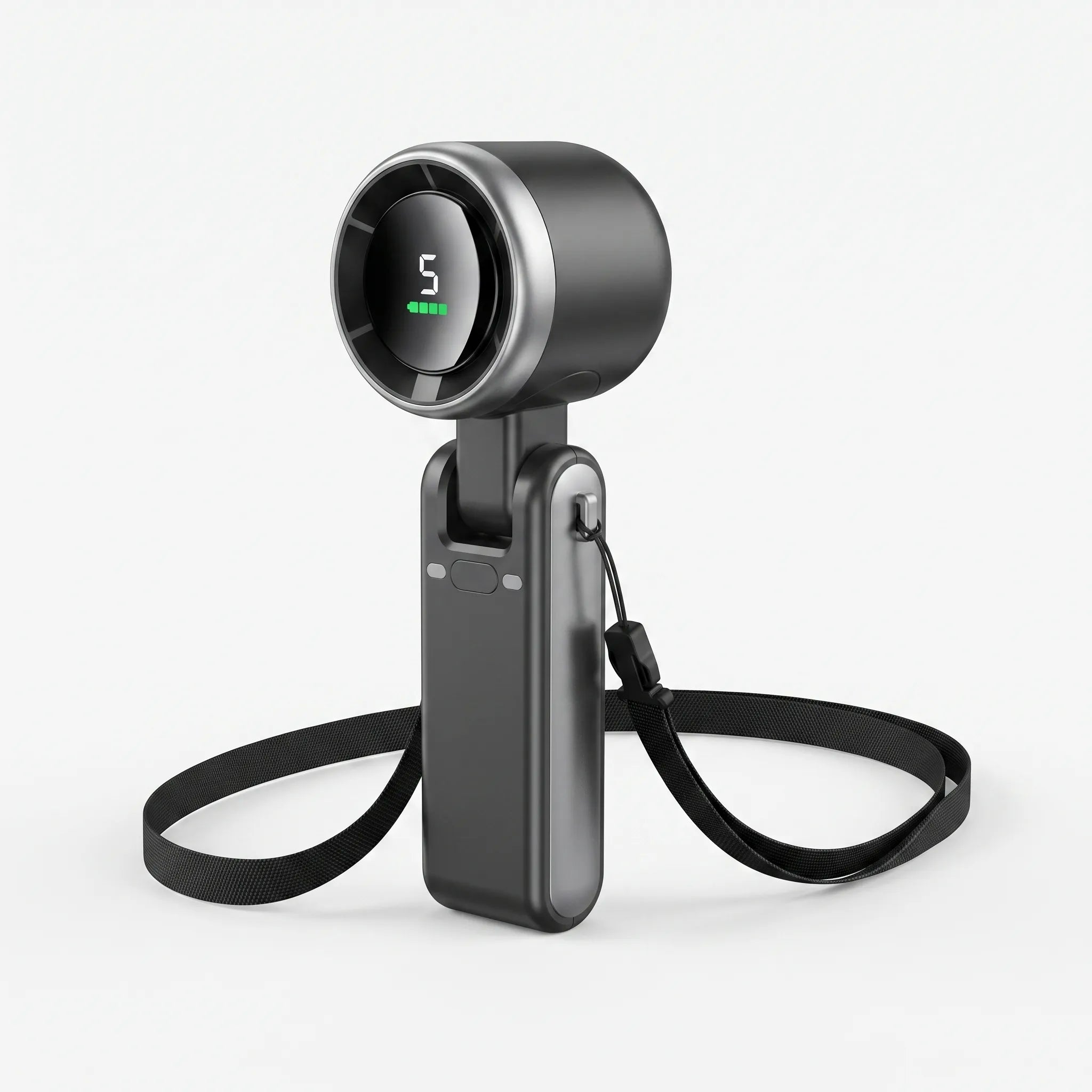 Handheld Turbo Fan with Digital Display and Lanyard