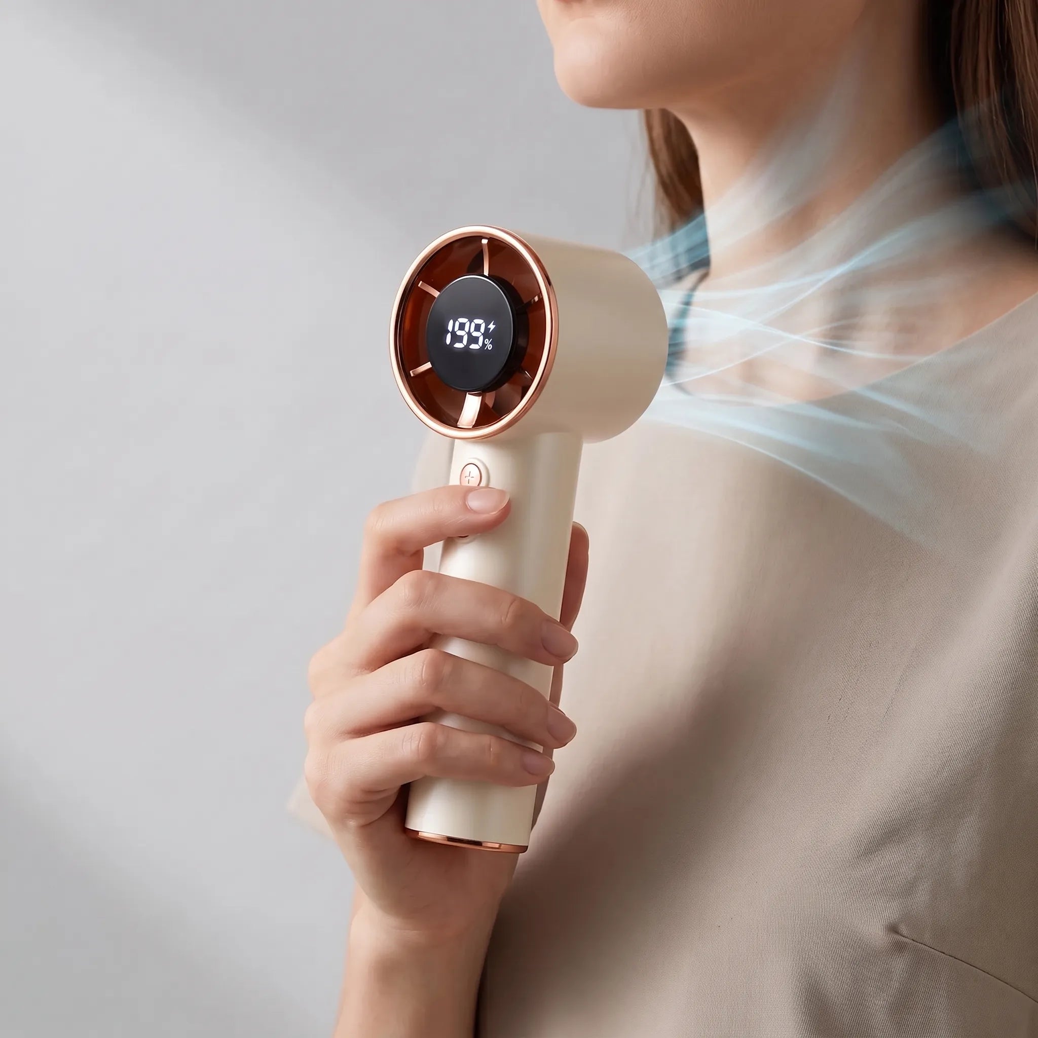 Bladeless Handheld Fan with Digital Display