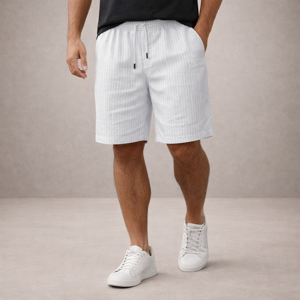 Men's Relaxed Linen Blend Drawstring Shorts