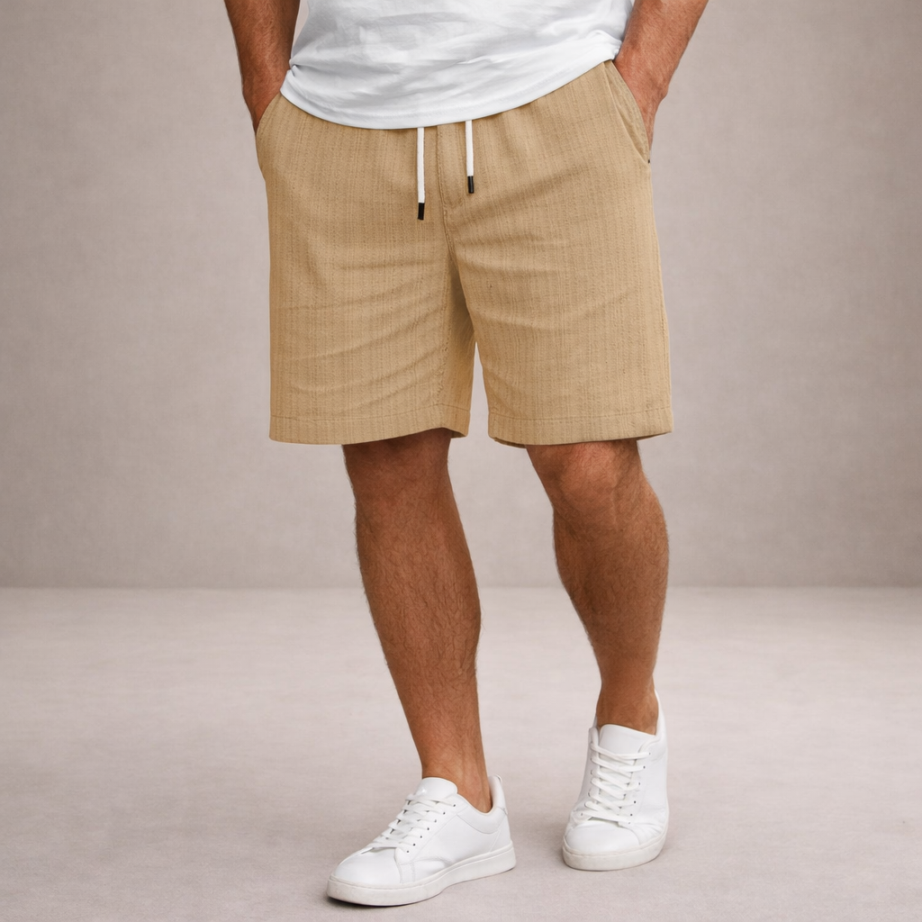 Men's Relaxed Linen Blend Drawstring Shorts