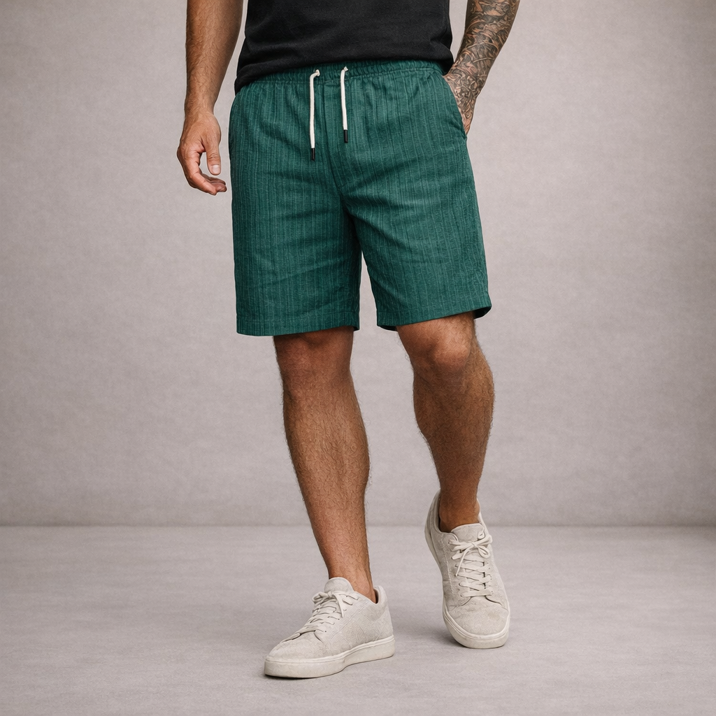 Men's Relaxed Linen Blend Drawstring Shorts
