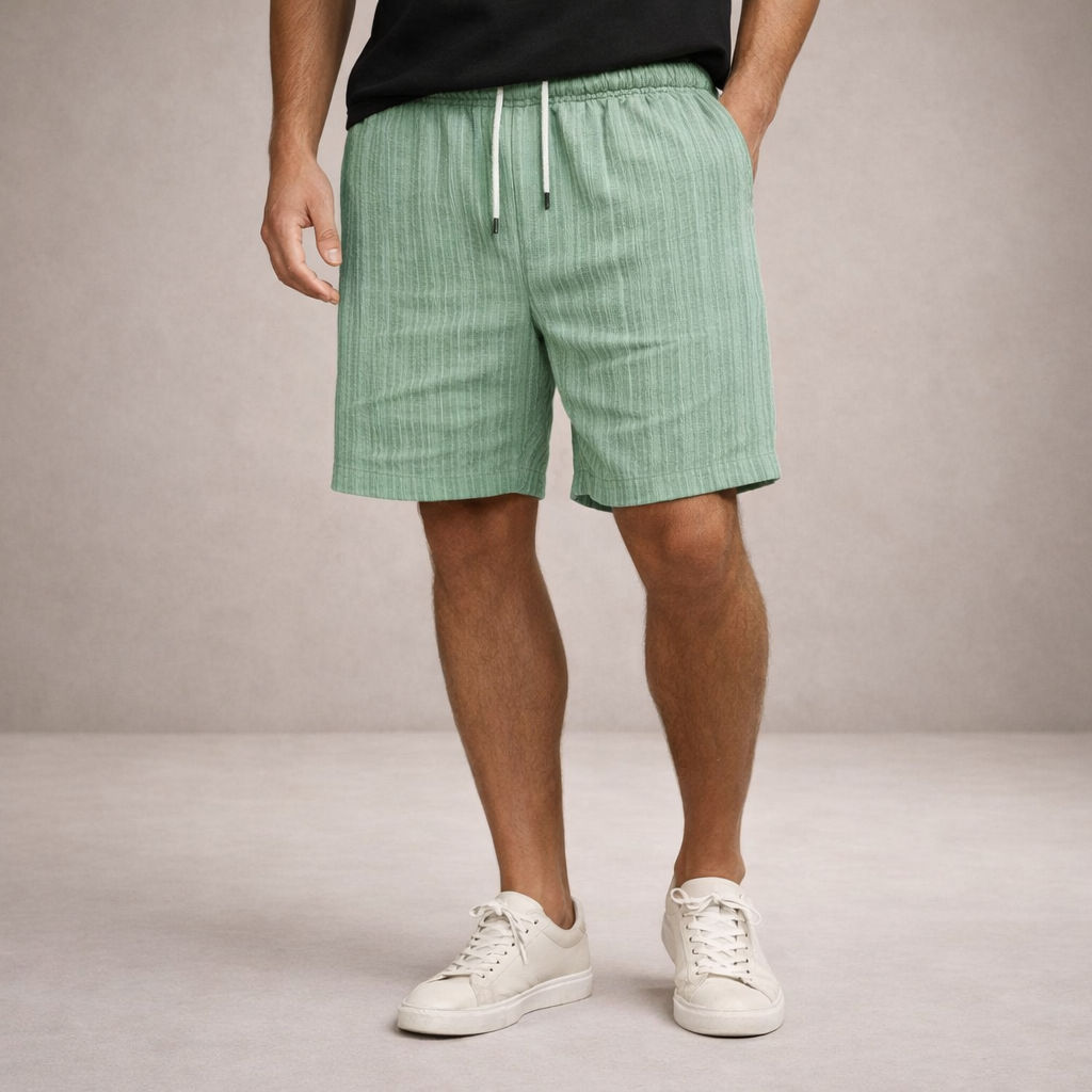 Men's Relaxed Linen Blend Drawstring Shorts