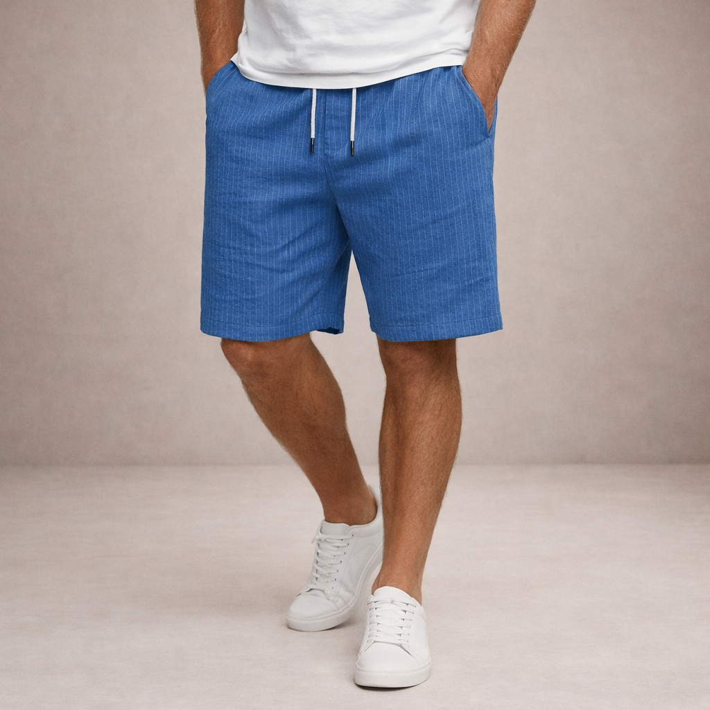 Men's Relaxed Linen Blend Drawstring Shorts