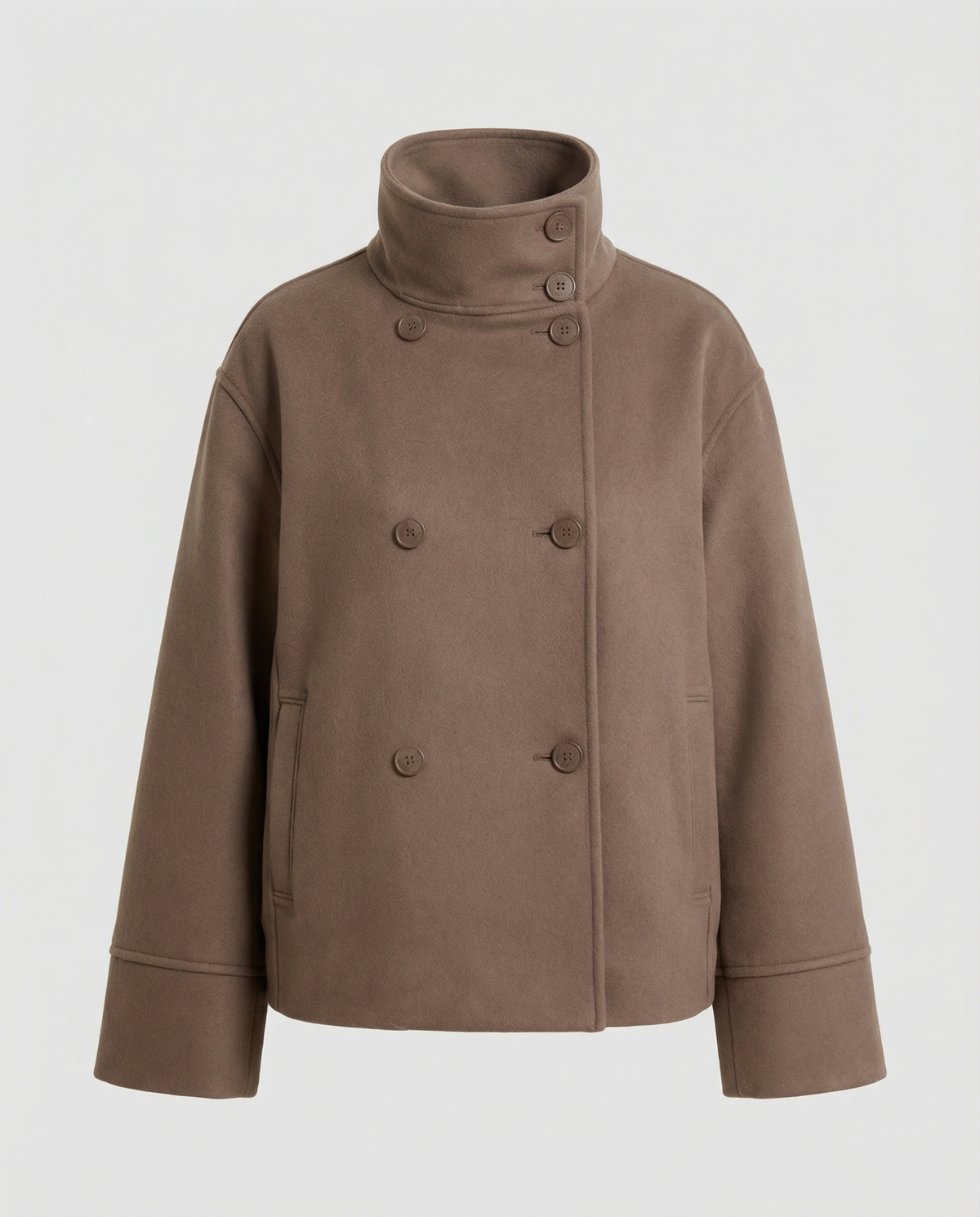 Veste courte pour femme | Col montant à double boutonnage